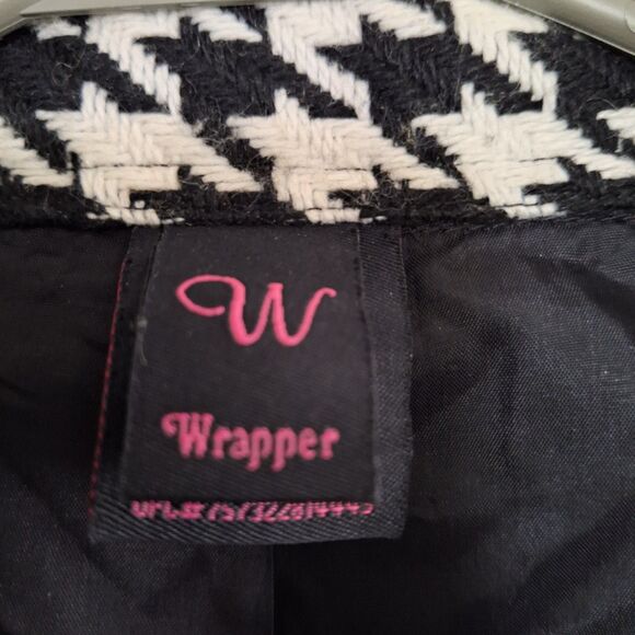 A Wrapper Women's Coat Jacket Houndstooth Trendy Fashionable Double Breasted XL - Picture 2 of 9